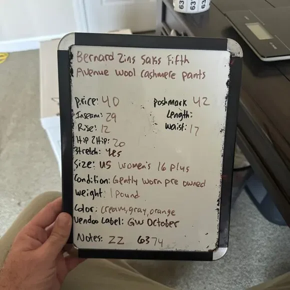 Bernard Zins Saks Fifth Avenue Wool Cashmere Pants US Women's 16 Plus - Picture 6 of 6